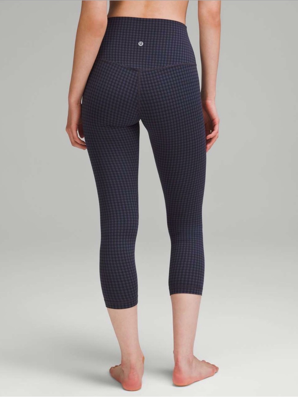 Lululemon Align 23” Leggings Crop Micro Houndstooth Blue Multi High Rise Sz 8 - Picture 8 of 10